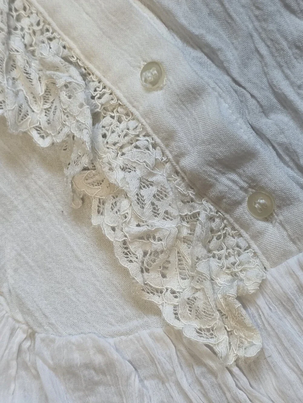 FREE PEOPLE JEANNETTE Ivory Edwardian Regency Lace Tunic Dress Darcy Boho